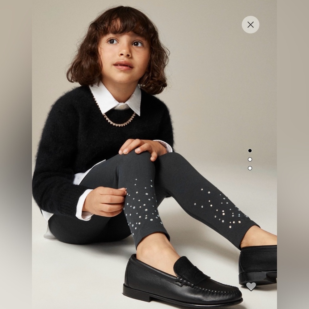 NWT! J. Crew Girls' everyday leggings with hotfix crystal